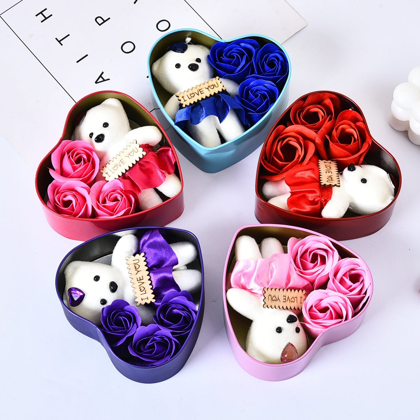 Boîte Cadeau de Fleurs en Savon Élégante pour Occasions Spéciales