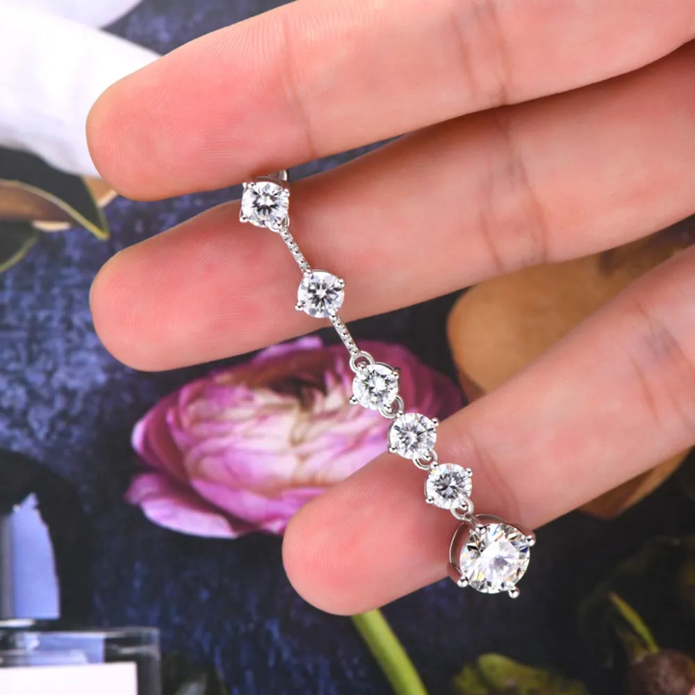 4 Carat Moissanite 925 Sterling Silver Earrings - Korvel