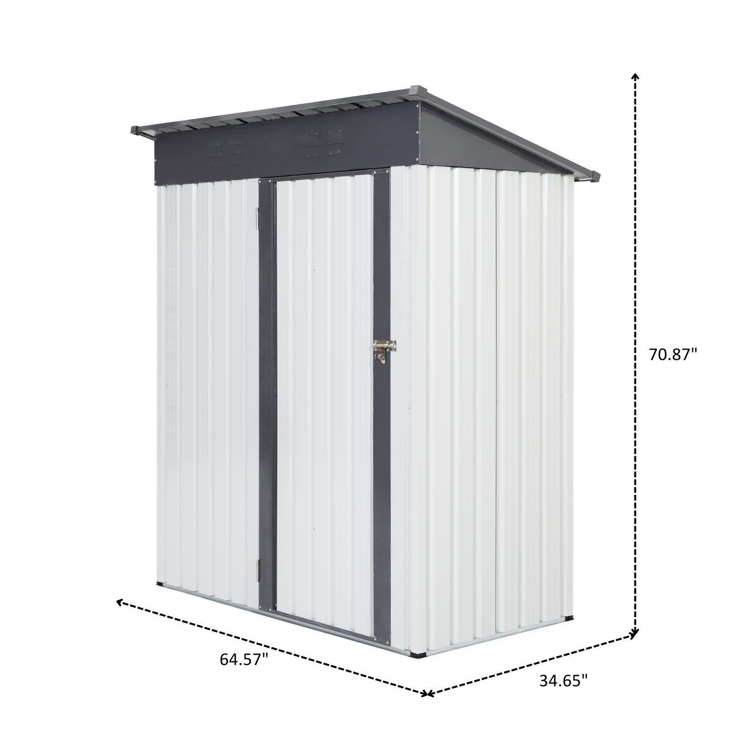 Abri de jardin en métal XWT016 - Gris et blanc 5x3x6ft