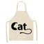 Cat Kitchen Aprons For Women Cotton Linen Bibs Household Cleaning Pinafore Home Cooking Apron kids kitchen barber - Korvel