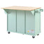 Kitchen trolley, cabinet door internal storage rack with storage cabinet and 3 dining room drawers, mint green - Korvel