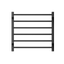 Towel Warmer 6 Bar Electric Heated Towel Rack Wall Mount Plug-in/Bath Towel Heater Matt-Black - Timer - Korvel