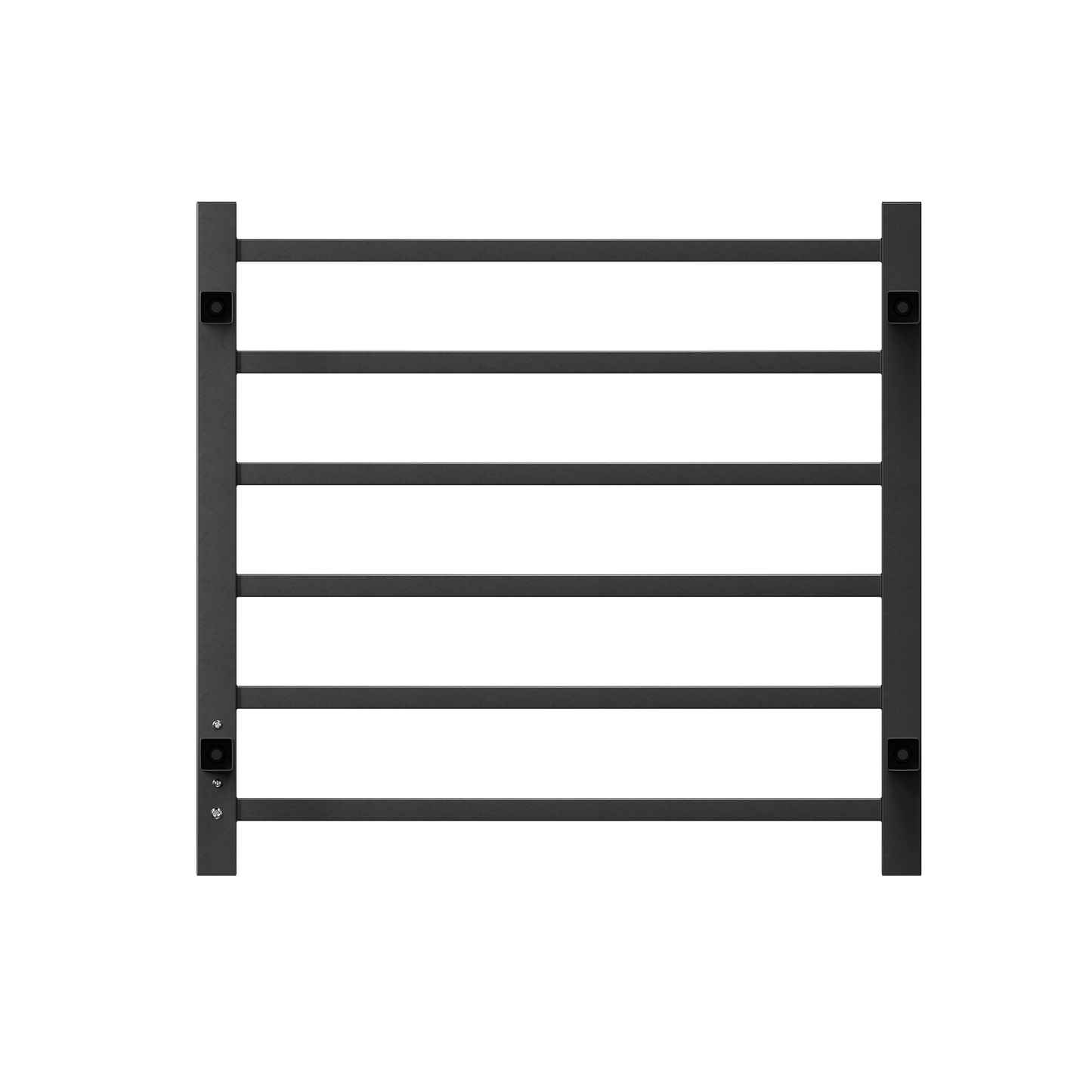 Towel Warmer 6 Bar Electric Heated Towel Rack Wall Mount Plug-in/Bath Towel Heater Matt-Black - Timer - Korvel