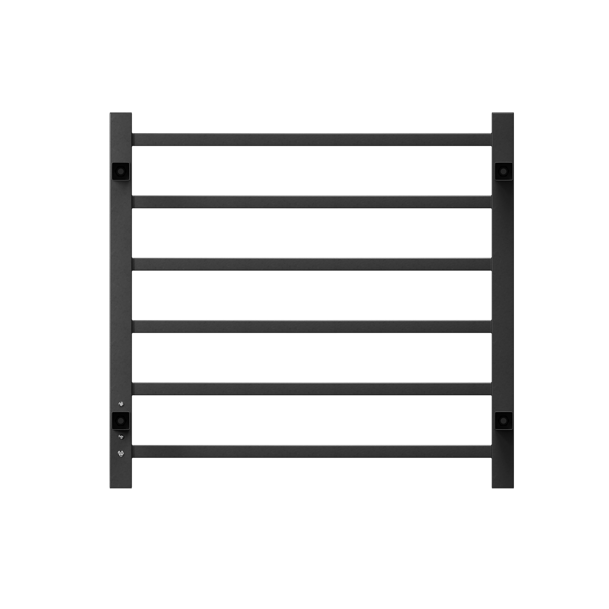 Towel Warmer 6 Bar Electric Heated Towel Rack Wall Mount Plug-in/Bath Towel Heater Matt-Black - Timer - Korvel