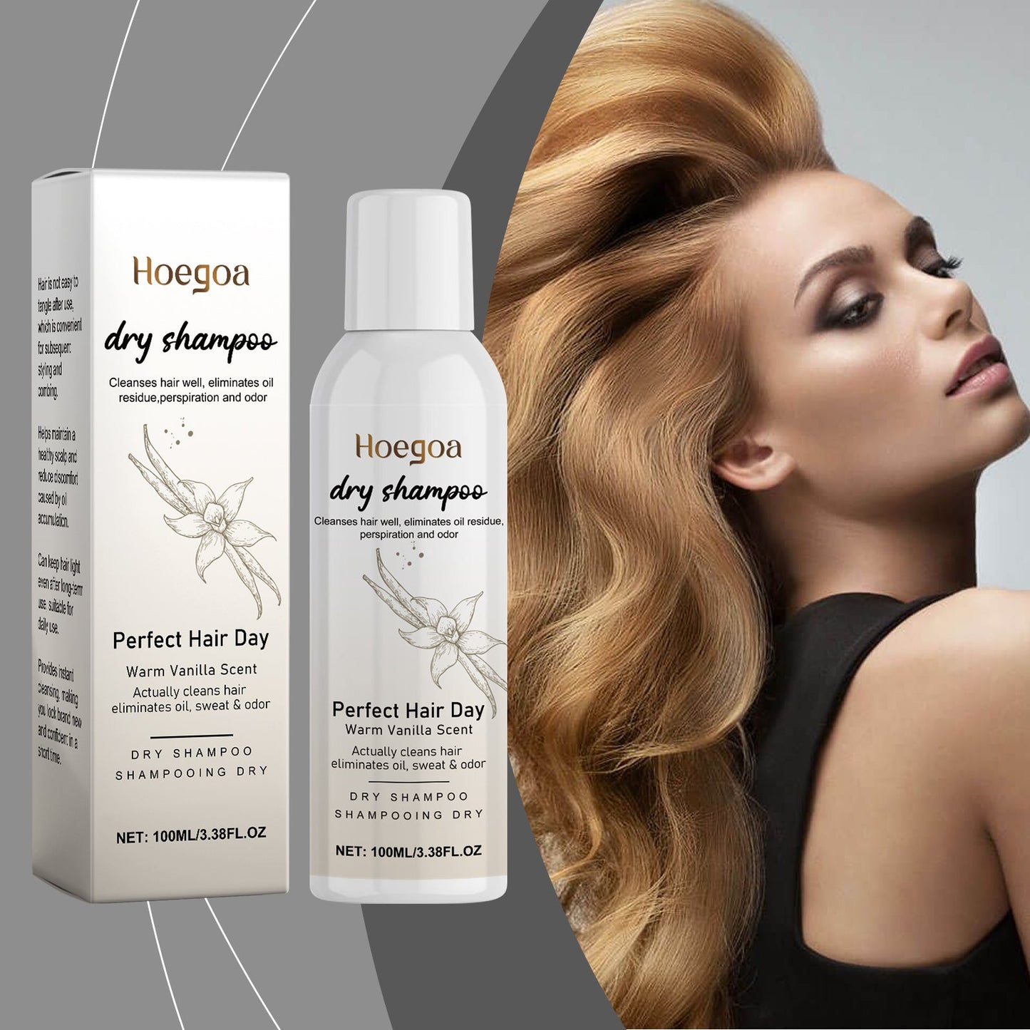 Vanilla Dry Hair Spray Gently Repair Frizzy, Fluffy And Easy To Manage Hair Dry Cleaning Spray - Korvel