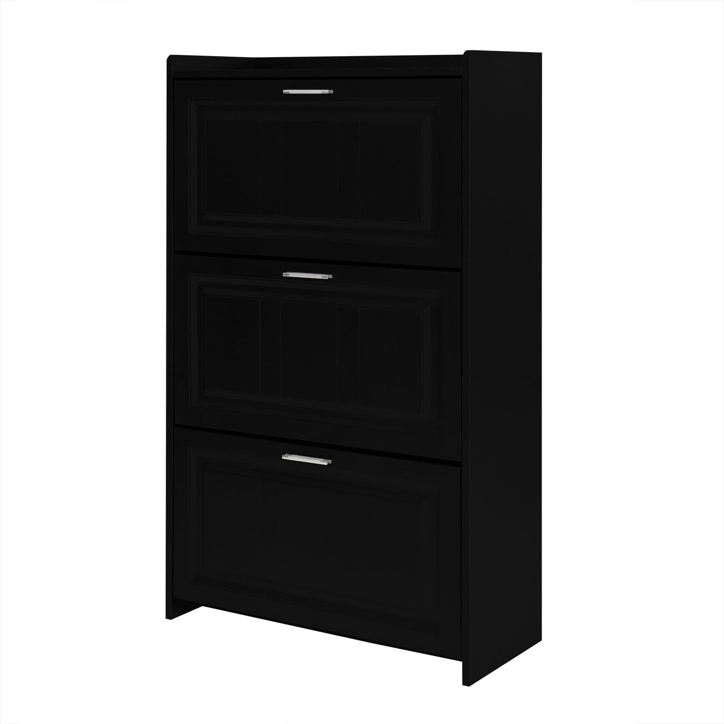 U-Can Shoe Storage Cabinet for Entryway with 3 Flip Drawers, Modern Shoe Organizer Cabinet, Free Standing Shoe Rack Black - Korvel
