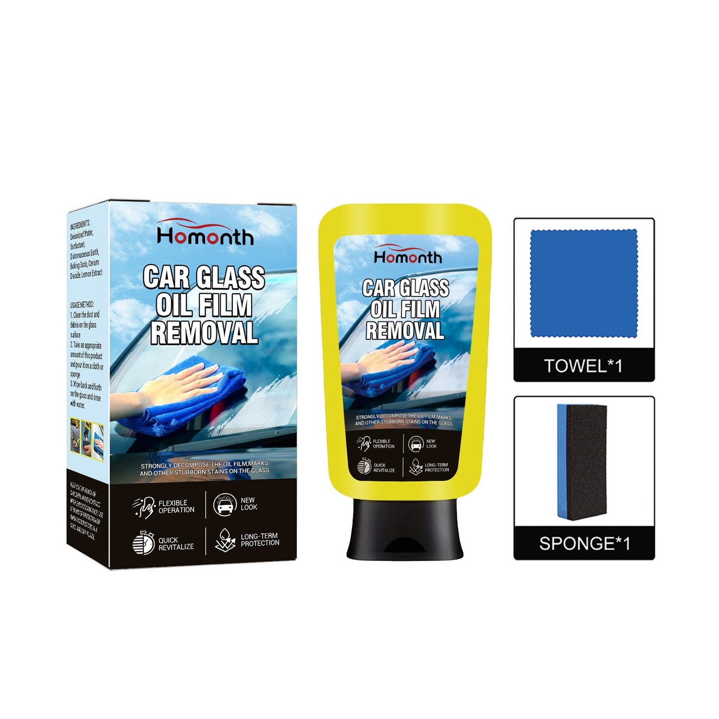 Oil Film Cleaning Emulsion, Car Windshield Window Stain Cleaning Anti-Rain And Fog Cleaning Agent - Korvel