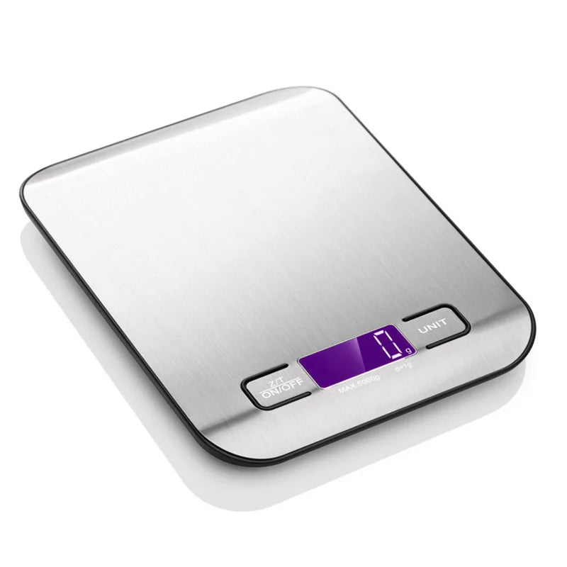 5/10KG Digital Kitchen Scale Stainless Steel Portable Kitchen Food Scale LED Display Electronic Jewelry Baking Weight Scales - Korvel