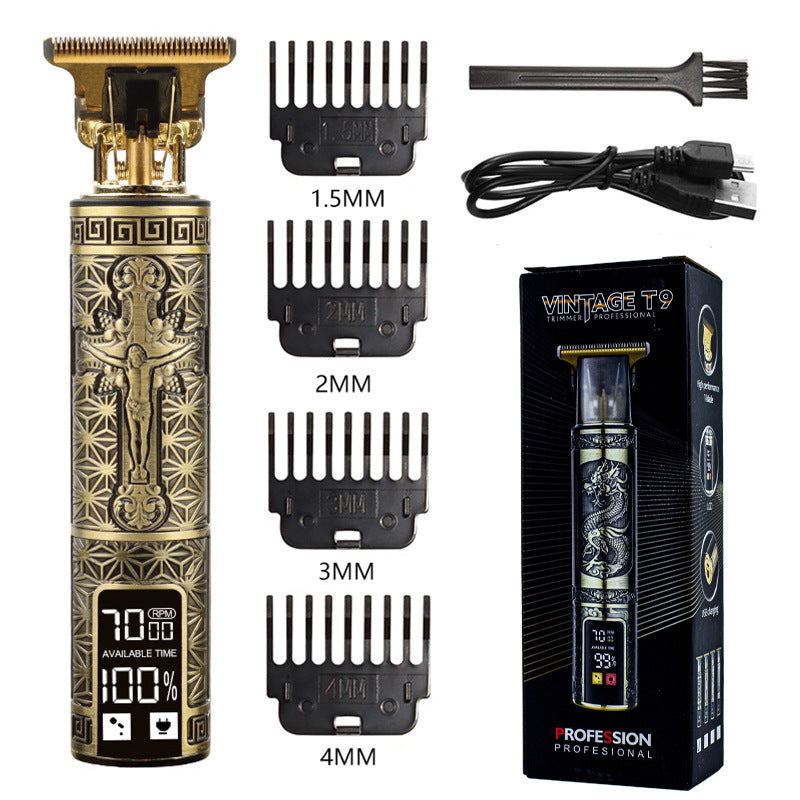T9 Hairdresser With LCD Display Electric Hair Clipper Household Large Screen Digital Display Electric Hair Clipper Carving Oil Head Shaver Hair Clipper - Korvel