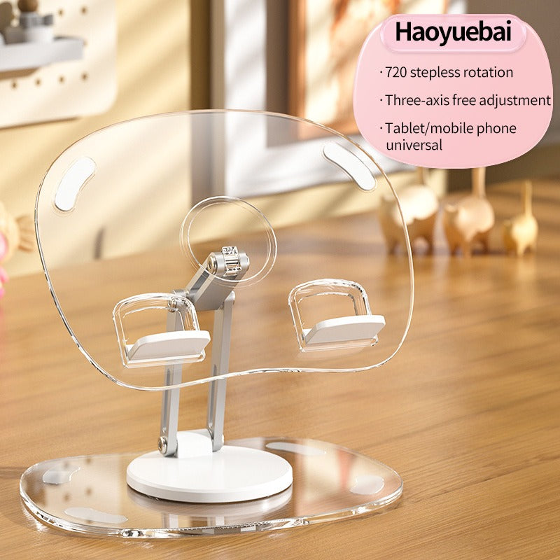 360-Degree Rotating Acrylic Tablet Stand - Foldable & Portable