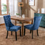 High-end Tufted Solid Wood Contemporary Velvet Upholstered Dining Chair with Wood Legs Nailhead Trim 2-Pcs Set Blue - Korvel