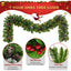 Christmas Tree Artificial Christmas 4-piece Set, including flower wreath, flower wreath, and 2 entrance trees, with LED lights - Korvel