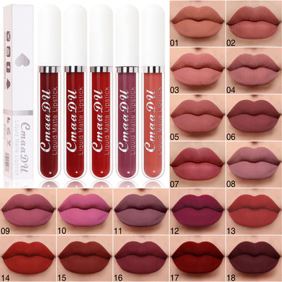 CmaaDu Rouge à Lèvres Mat 18 Couleurs - Résistant à l'Eau et Longue Tenue