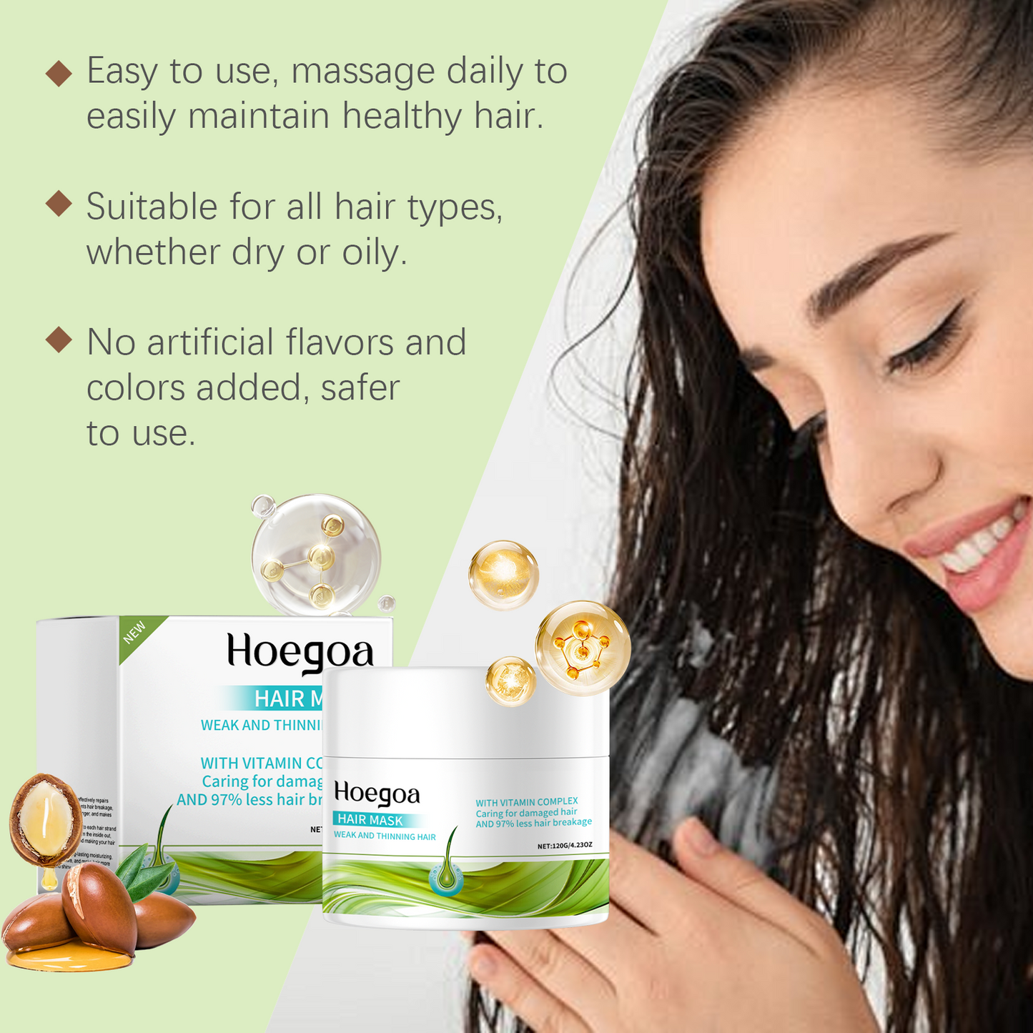 Nourishing Hair Mask Moisturizes And Moisturizes Hair, Fluffy, Soft, And Glossy Hair Mask - Korvel
