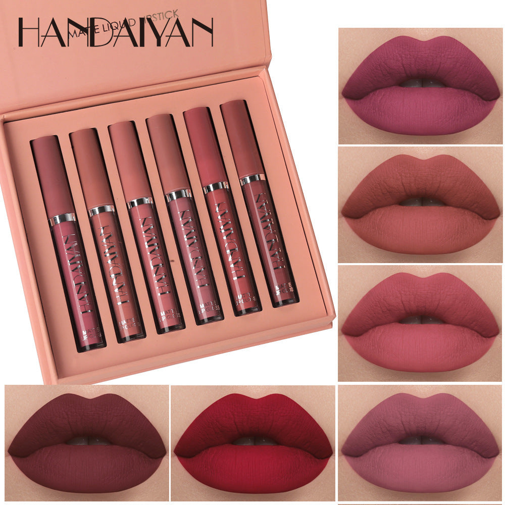 HANDAIYAN Set de Brillos Labiales de 6 Piezas en Caja de Regalo Elegante