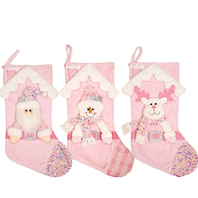 Premium Pink Sequin Christmas Stocking for Kids