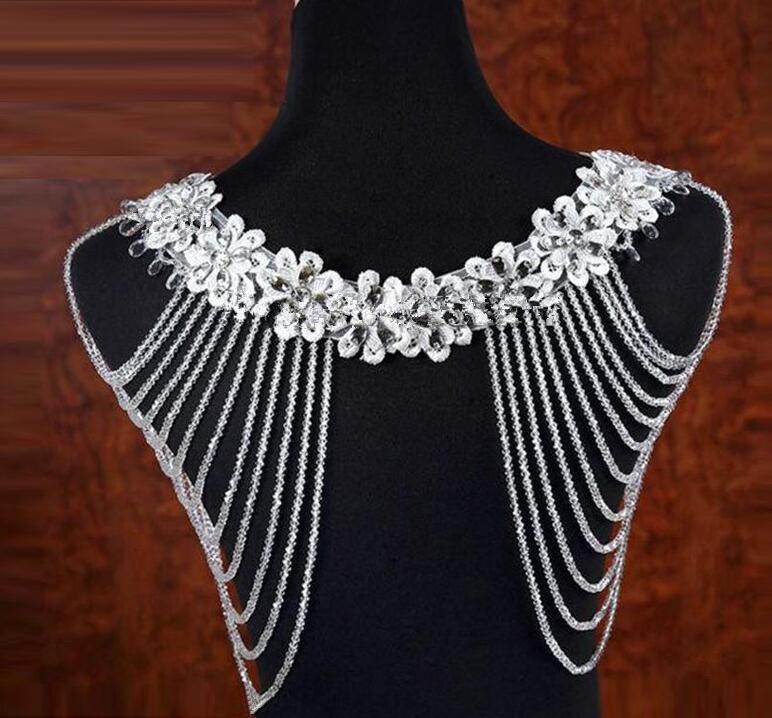 White Bolero Appliques Crystals Wedding Wrap Wedding Bolero Made in China Wedding Accessories Evening Dress - Korvel