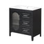 30" Bathroom Vanity with Sink, Bathroom Vanity Cabinet with Two Drawers and Door, Adjustable Shelf, Solid Wood and MDF, Black - Korvel