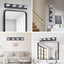 LED Modern Black Vanity Lights, 4-Lights Acrylic Matte Black Bathroom Vanity Lights Over Mirror - Korvel