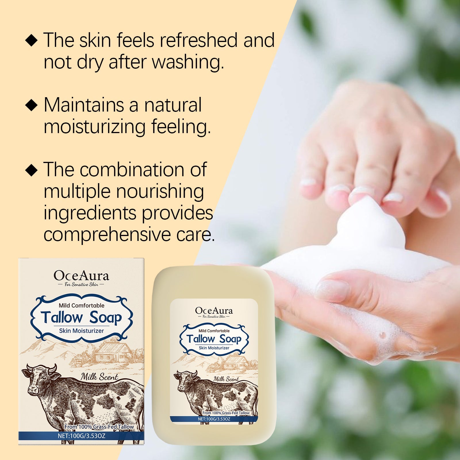 Tallow Soap Gently Cleanses And Moisturizes All Over The Skin - Korvel