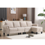 Sofá Seccional Convertible en Forma de L con Almacenamiento - Beige