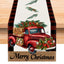 Drapeau de Table Imprimé Voiture Rouge - Nappe en Lin de Noël