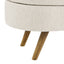 Ottoman Oval Storage Bench Rubber Wood Legs Beige(43.5"x16"x16") - Korvel