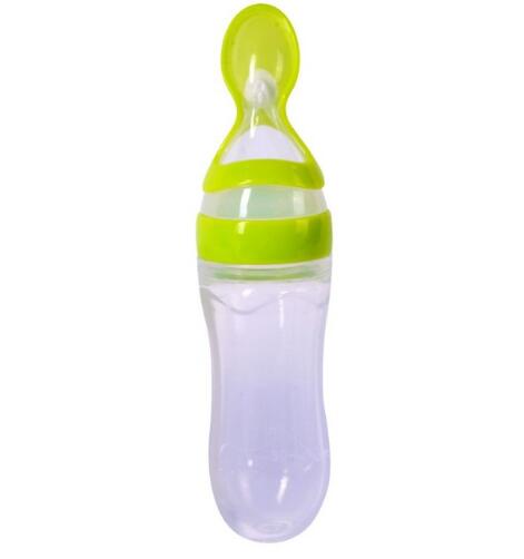 Newborn Baby Silicone Squeezing Feeding Bottle - Korvel