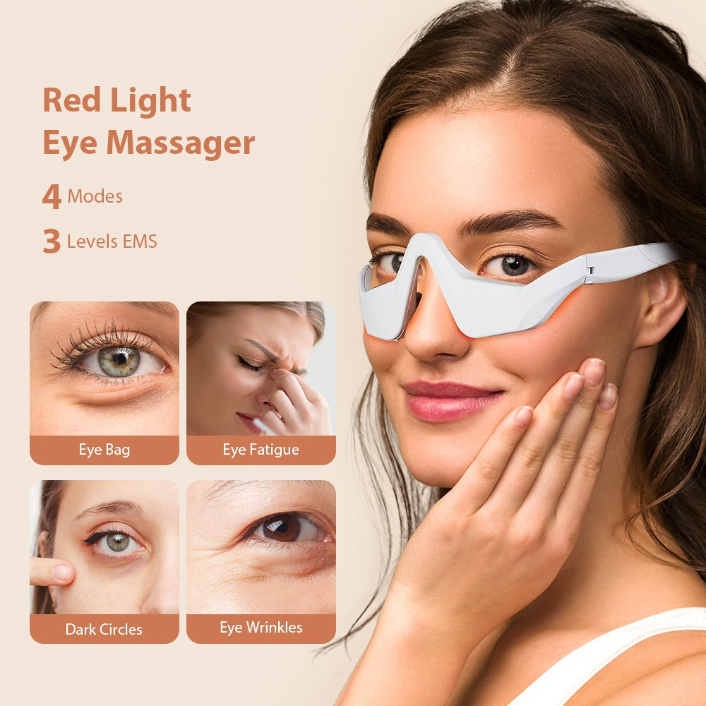 Microcurrent Massaging Eye Beauty Device with EMS and Red Light for Eye Massage and Dark Circle Reduction - Korvel