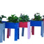 Elevated garden bed metal elevated outdoor flowerpot box suitable for backyard and terrace large flowerpot flower(Blue*2） - Korvel