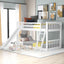 Twin Over Twin Bunk Bed with Convertible Slide and Ladder - White