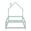 Twin Size Wood Bed with House-Shaped Headboard in Light Green