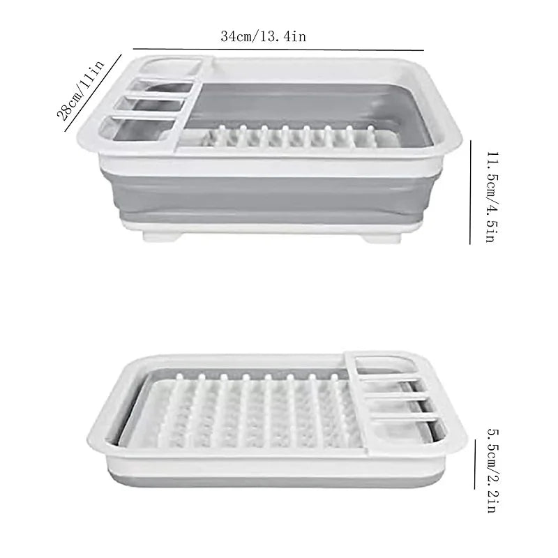 Foldable Dish Rack Kitchen Storage Water Leakage Plastic Tableware Bowl Dinnerware Drain Bowl Tray Home Drying Rack Washable - Korvel
