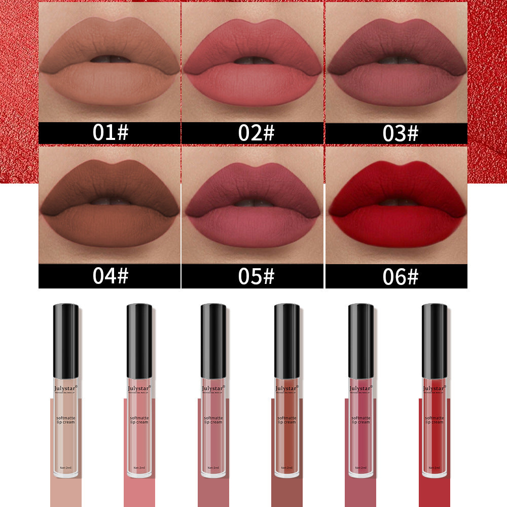 Velvet Matte Lip Glaze Suit Waterproof Non Stick Cup Color Fast Lipstick Lip Color - Korvel