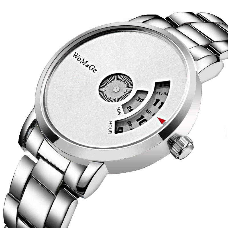 WoMaGe Fashion Watch Men Watches Stainless Steel Creative Men's Watches Male Wristwatch Luxury Mens Clock reloj mujer bayan saat - Korvel