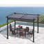 10x10 Ft Outdoor Retractable Pergola with Canopy - Gray
