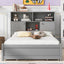 Full Size Platform Bed with Storage Headboard and Charging Station