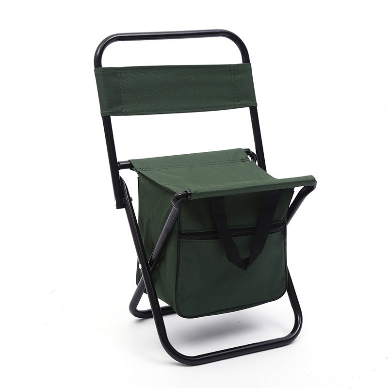 Outdoor Camping Folding Chair with Storage Backrest and Carrying Bag for Art Students' Sketching - Korvel
