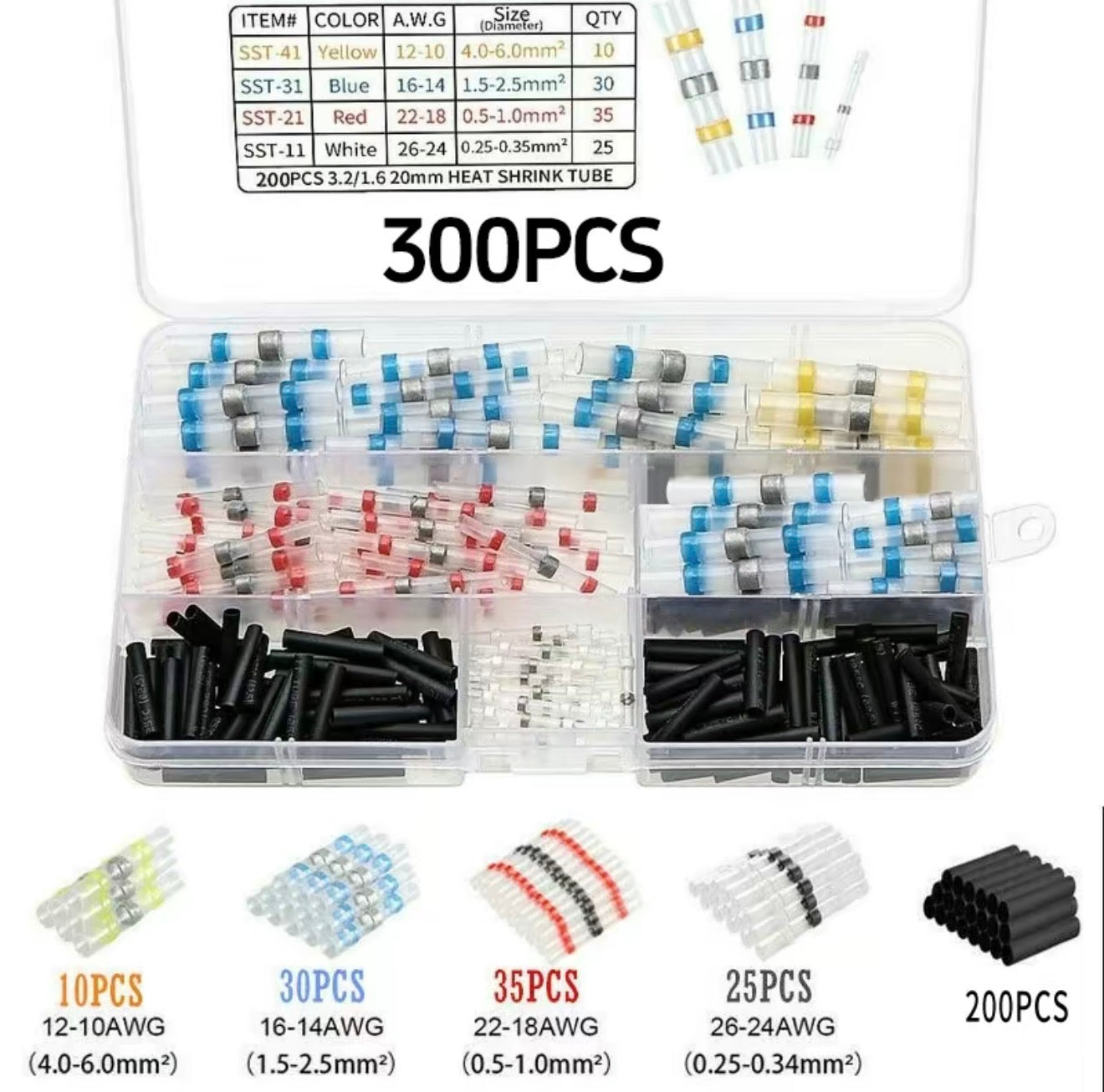 Connecteurs de fils étanches SealPro - Ensemble de 200 pièces