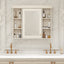 35'' x 28'' Blue Wall Mounted Bathroom Storage Cabinet with Mirror Door, Modern Bathroom Wall Cabinet with Mirror - Korvel