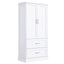 Tall Bathroom Storage Cabinet, Cabinet with Two Doors and Drawers, Adjustable Shelf, MDF Board, White - Korvel