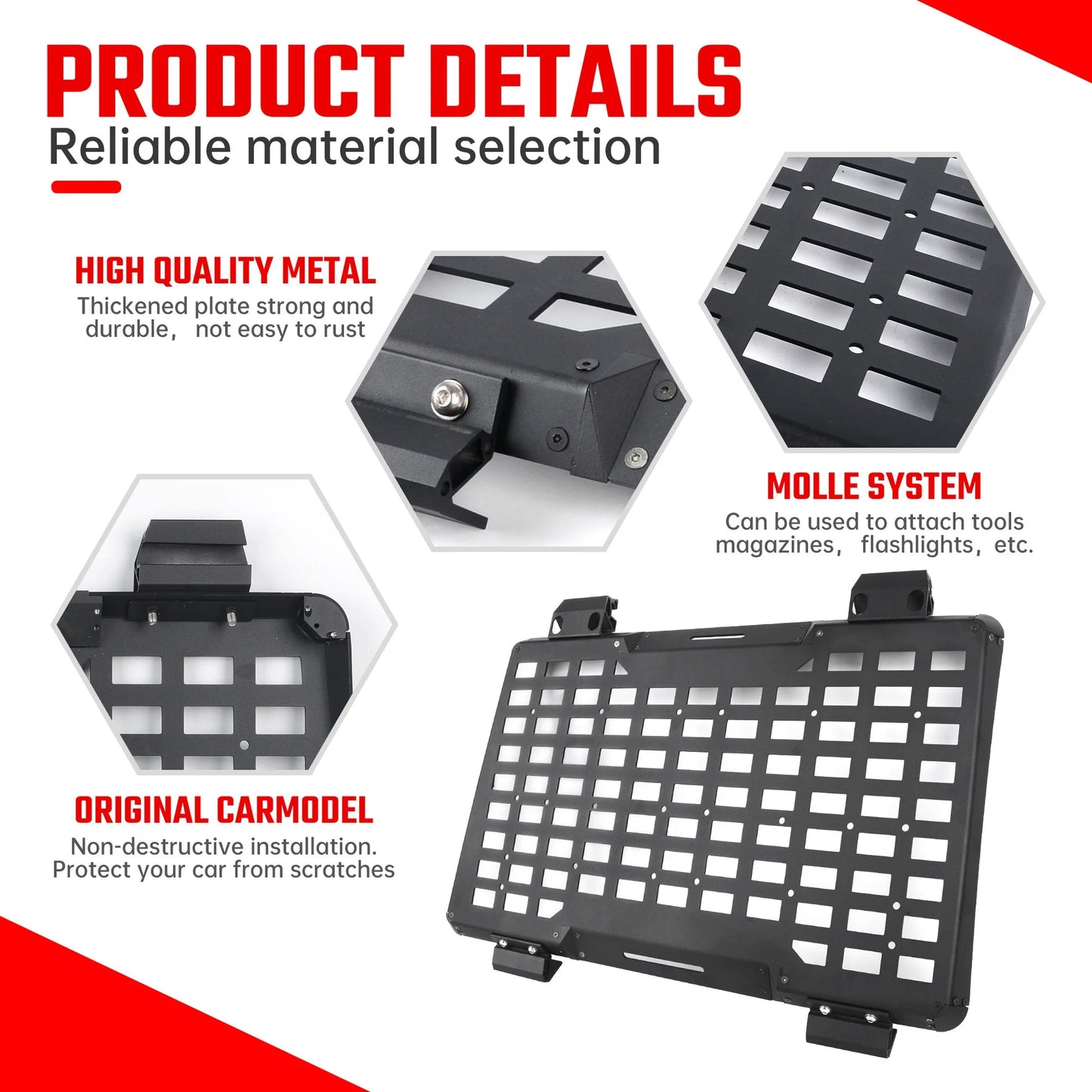 Rear Window Molle Panel System for 2018-2024 Jeep Wrangler JL 4Doors - Modular Storage and Protective Decoration - Korvel