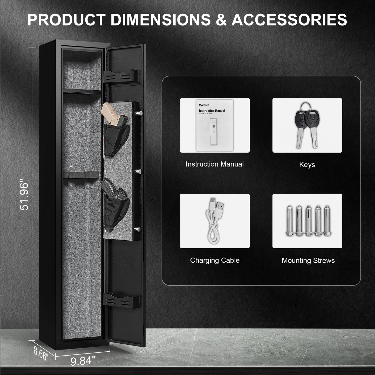 Premium Gun Safe with Quick Access and Adjustable Rack