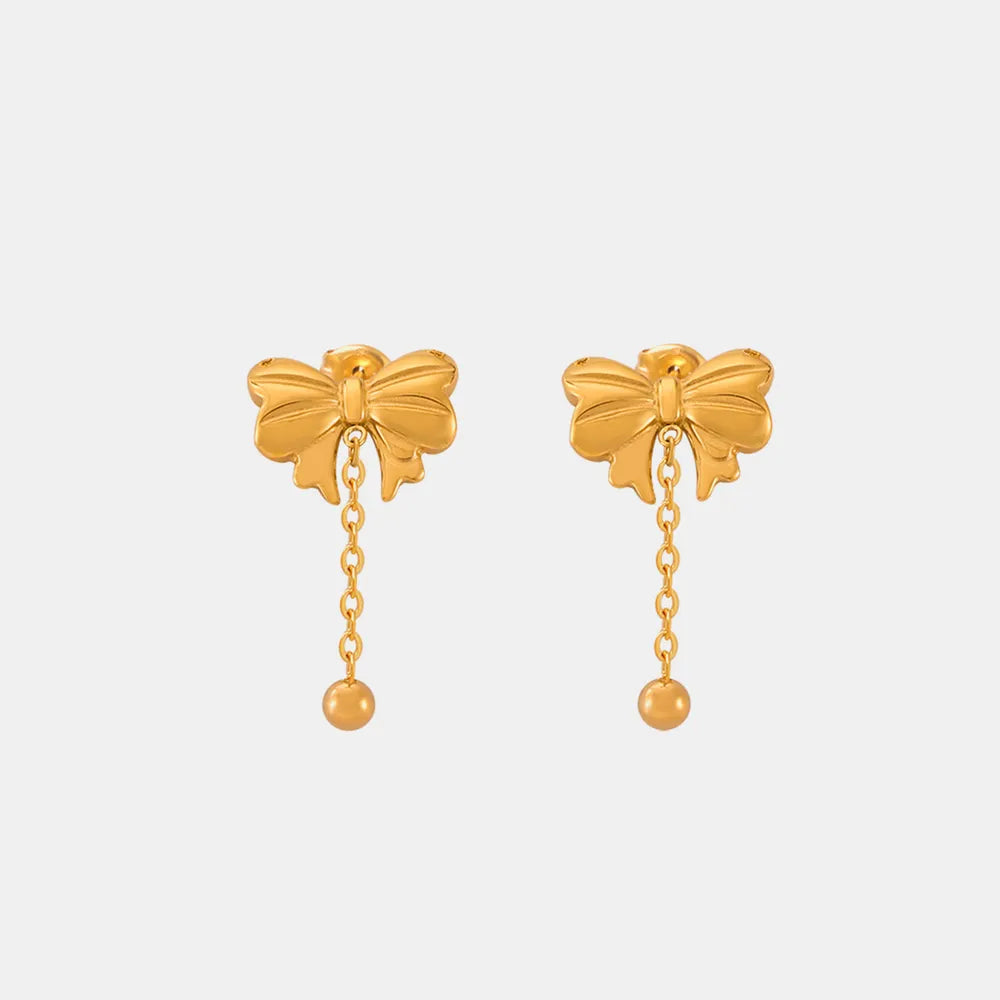 Titanium Steel Bow Earrings - Korvel