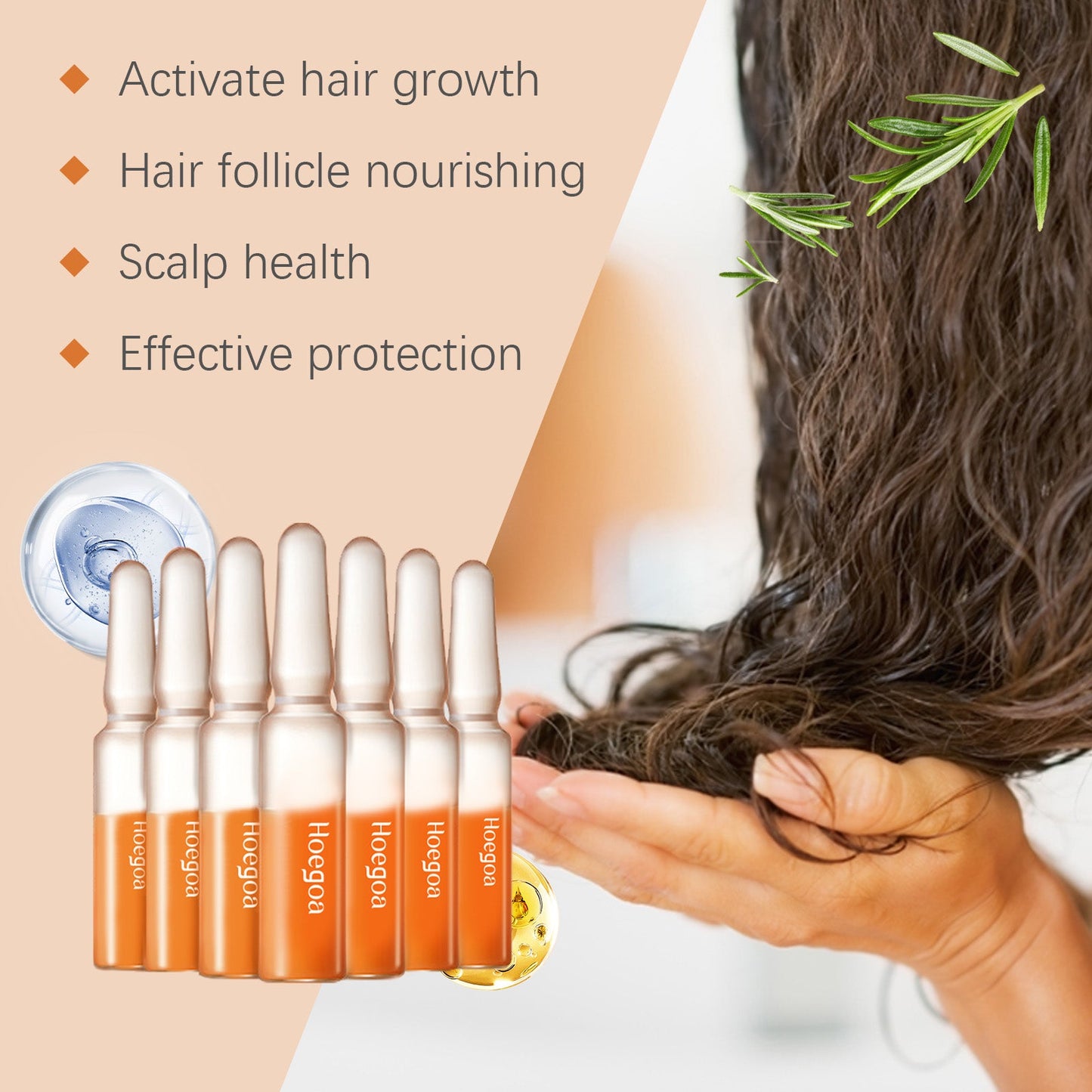 Hair Regrowth Ampoules, Nourish The Scalp To Promote Germinal Nourish Hair Follicle Health Care Essence - Korvel