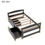 Espresso Twin Size Platform Bed with Two Drawers
