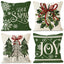Green Christmas Pillow Cover Linen Printed Pillow Cover Holiday Living Room Bedroom Decoration Cushion Cover - Korvel