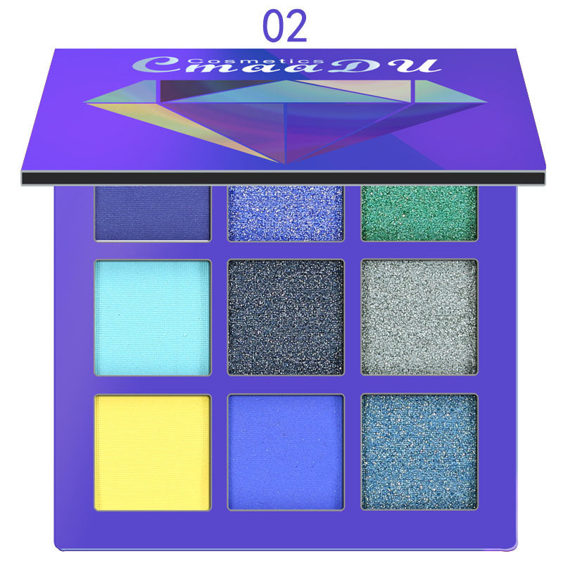 Palette d'ombres à paupières CmaaDu 9 couleurs Diamond Shine