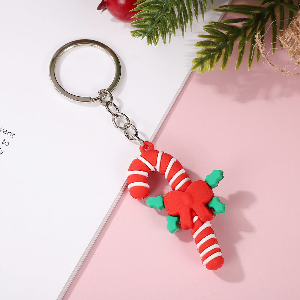 Christmas series keychains cute cartoon soft rubber dolls creative three-dimensional Santa Claus pendants small gifts - Korvel