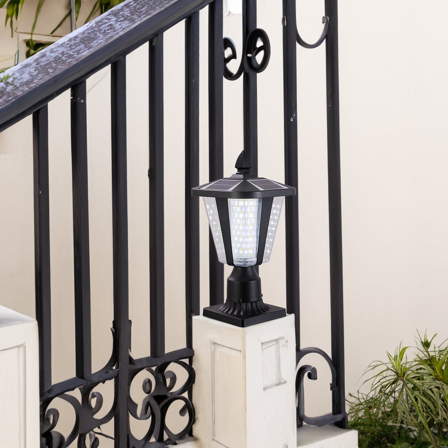 Solar Column Headlights With Dimmable LED - Korvel